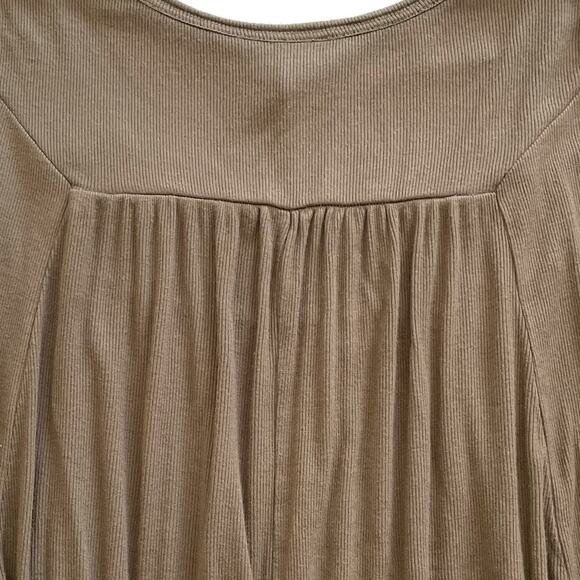 We The Free People Love Valley Long Sleeve High Low Top In Olive Green - Picture 12 of 12